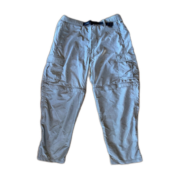REI Khaki Nylon Wide Leg Hiking Performance Pants to Shorts   Mens Size Large - Picture 1 of 9
